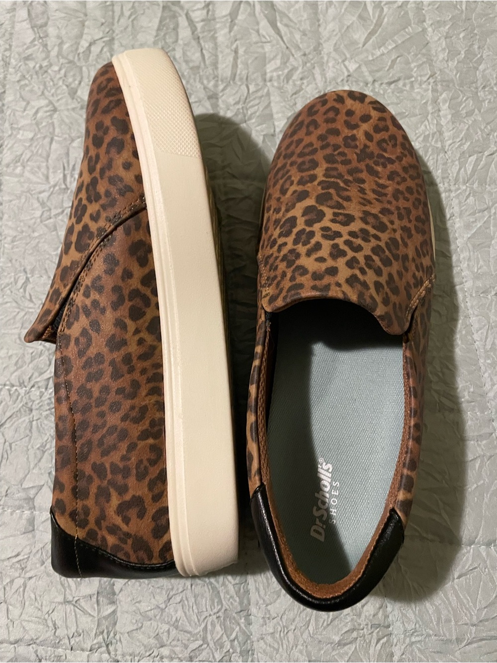 Dr. Scholl's Leopard Print Slip-On Sneakers - Brown and Black